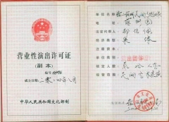 營(yíng)業(yè)性演出執(zhí)照